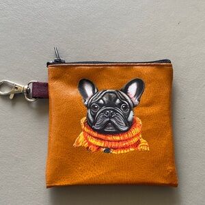 Zippered French Bulldog pouch 4” x4”